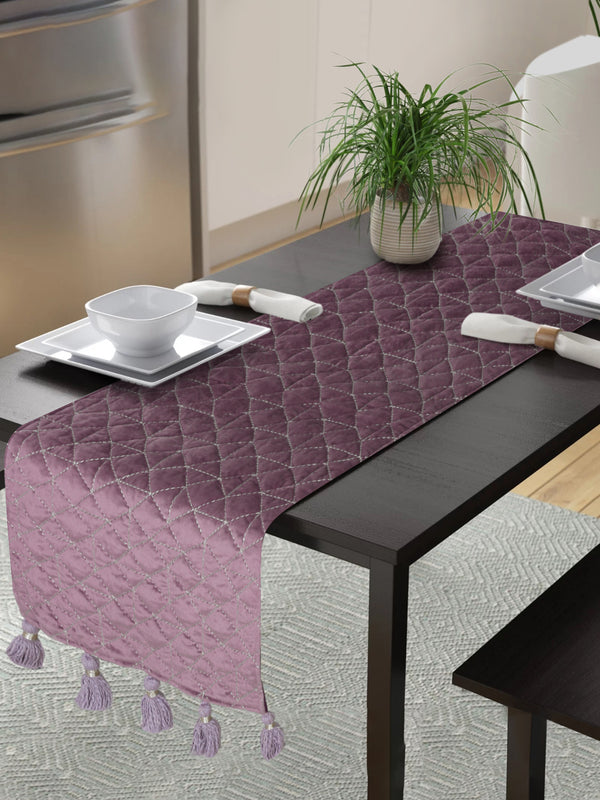 Eyda Wine Color Quilted Table Runner