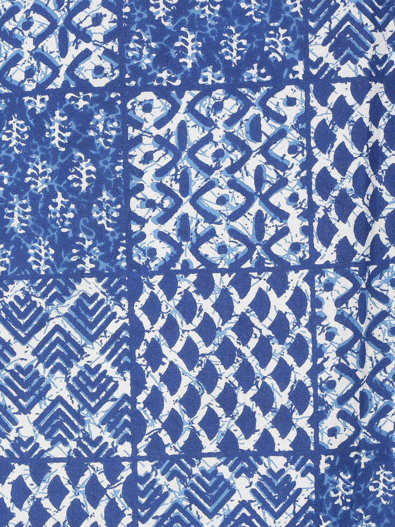 Rajasthan Décor Blue Coloured Floral Cotton Table Cover