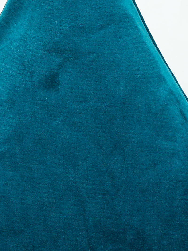 Eyda Super Soft Velvet Blue Color Set of 2 Triangle Filled Cushion-15x15x15 Inch
