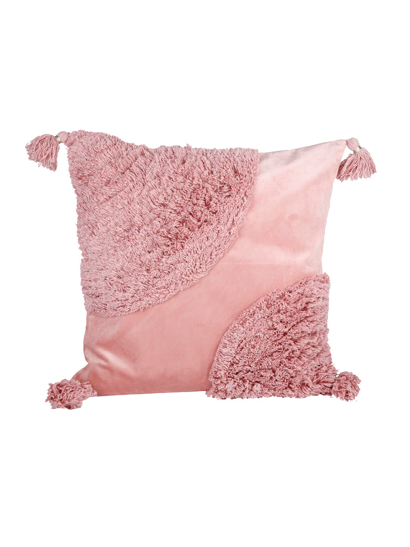 Eyda Super Soft Velvet Peach Color Set of 2 Cushion Cover-18x18 Inch