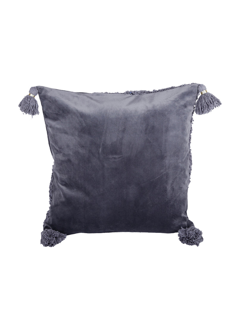 Eyda Super Soft Velvet Grey Color Set of 2 Cushion Cover-18x18 Inch