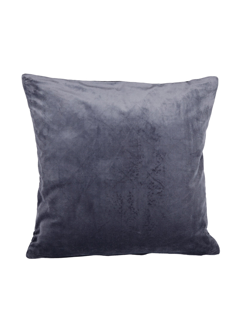 Eyda Super Soft Velvet grey Color Set of 2 Quilted Cushion Cover-18x18 Inch