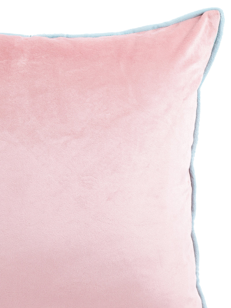 Eyda Velvet Peach Color Cushion Cover Set of 2-18x18 Inch