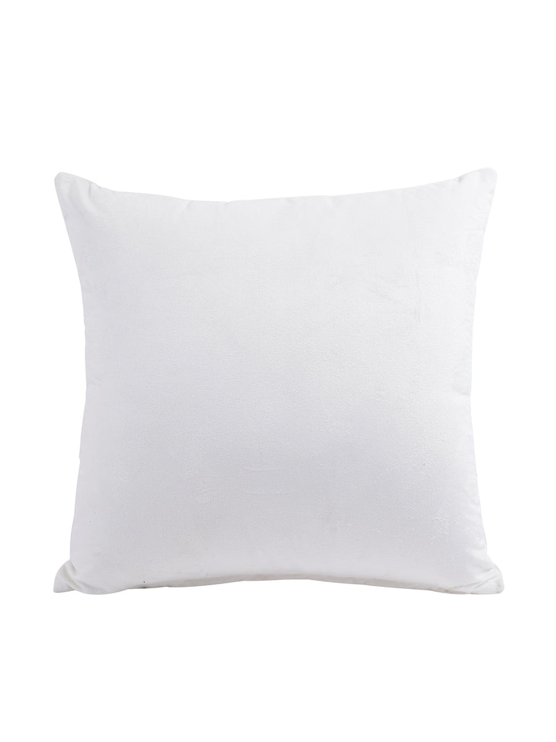 Eyda Velvet Ivory Color Beaded Sequin Cushion Cover Set of 2-18x18 Inch