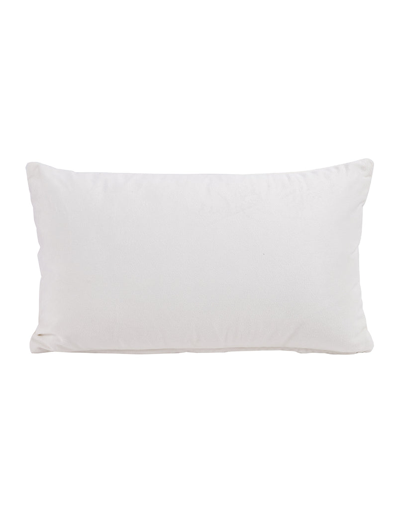 Eyda Velvet Ivory Color Beaded Sequin Cushion Cover Set of 2-12x20 Inch