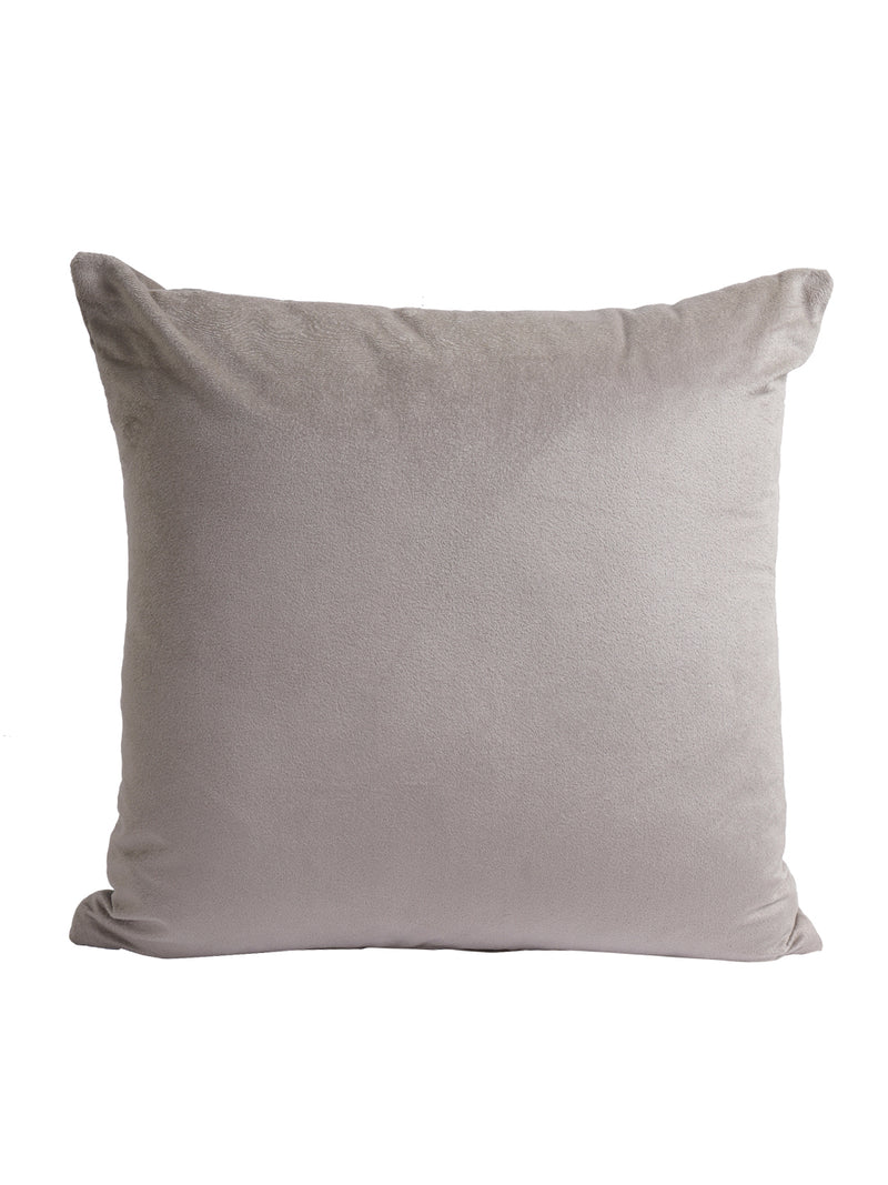 Eyda Velvet Grey Color Beaded Sequin Set of 2 Cushion Cover-18x18 Inch