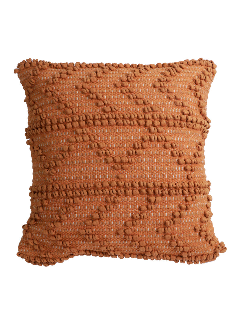 Eyda Rust Hand Woven Cotton Set of 2 Cushion Cover-18x18 Inch