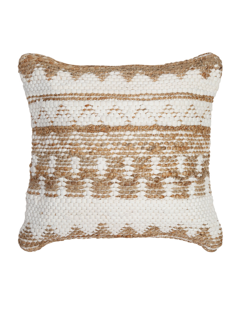 Cotton and Jute Hand Woven Cushion Cover Set of 2 (20x20 inch)
