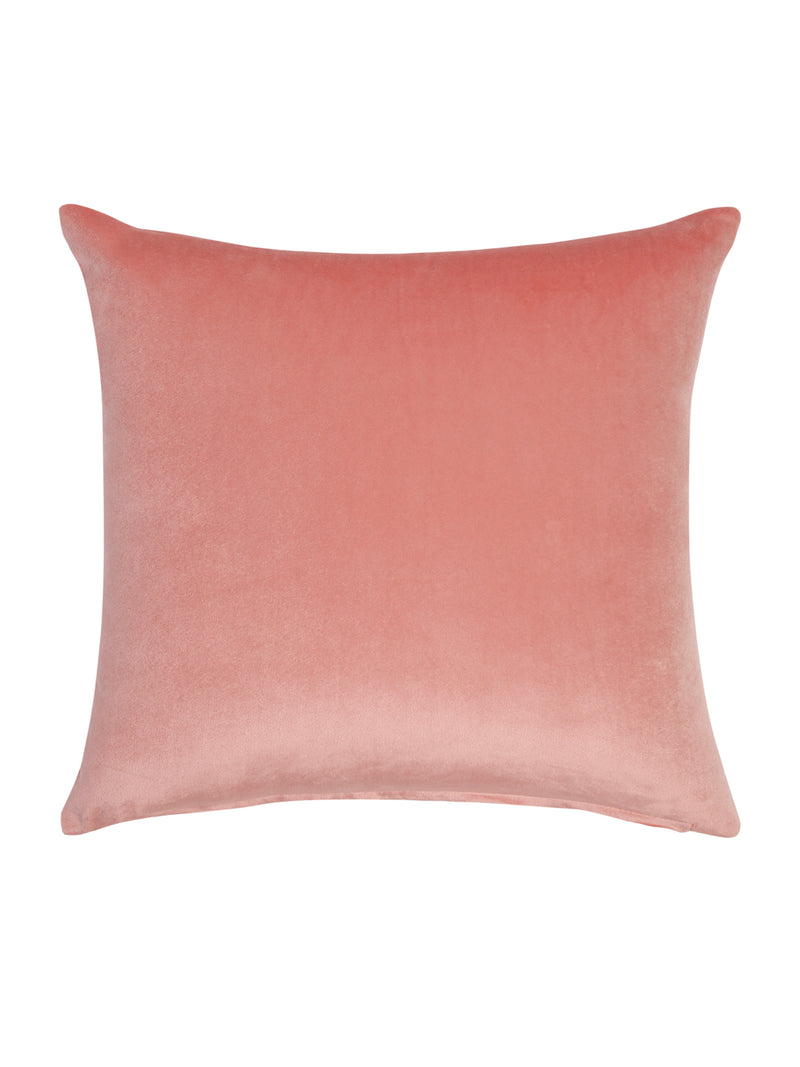 Pink Color Velvet Hand Work Cushion Cover Set of 2 (18x18 Inch)