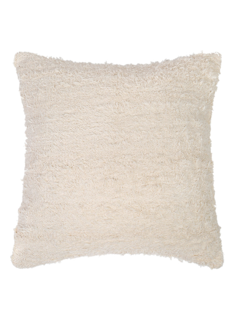 Ivory Color Hand Woven Cotton Cushion Cover Set of 2 (20x20 Inch)