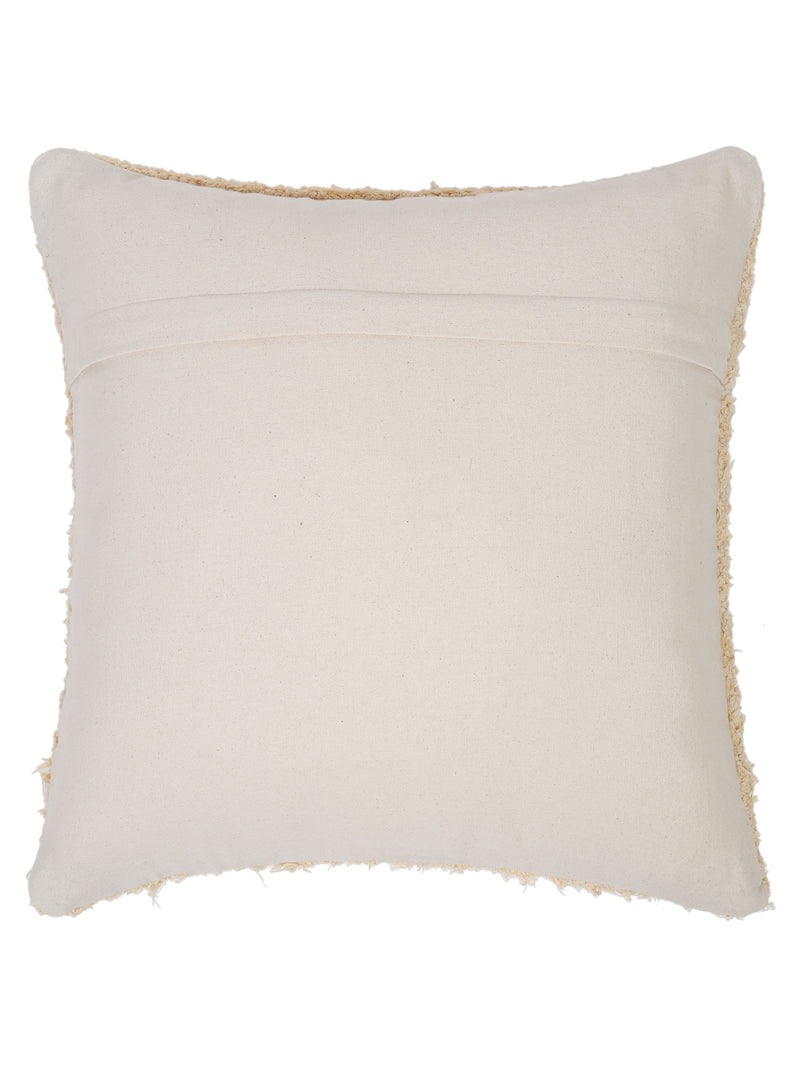 Beige Color Hand Woven Cotton Cushion Cover Set of 2 (20x20 Inch)