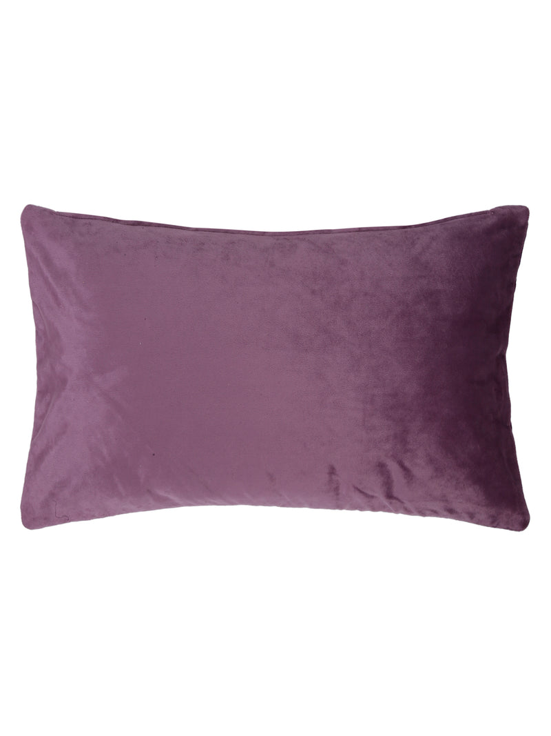Mauve Color Set of 2 Quilted Cushion Cover (12x20 Inch)