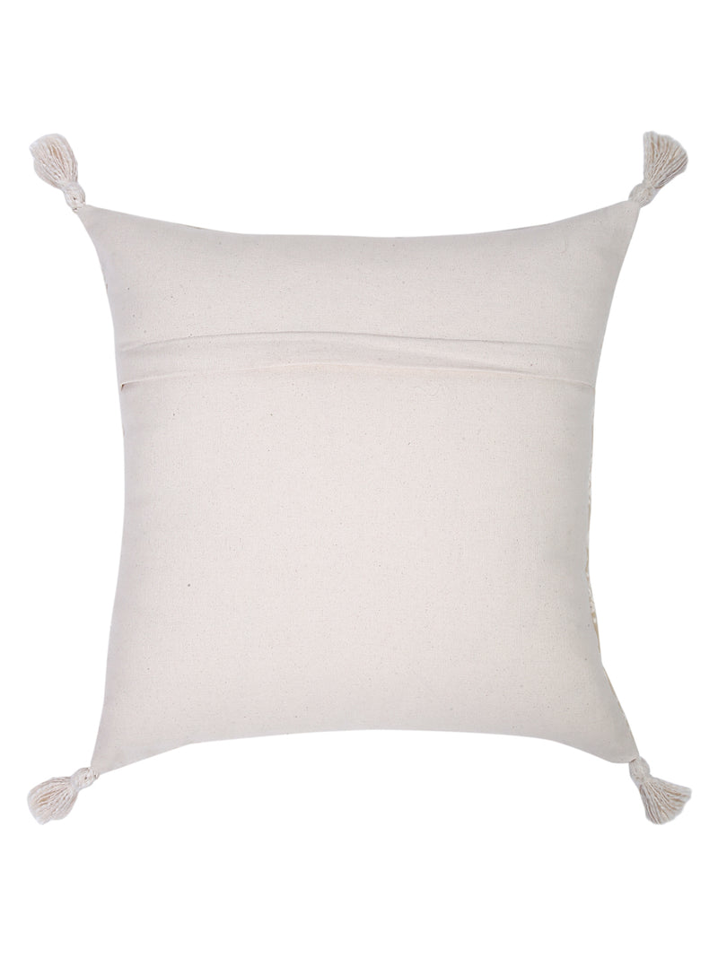 Ivory Color Embroidered Cushion Cover Set of 2 (18x18 Inch)