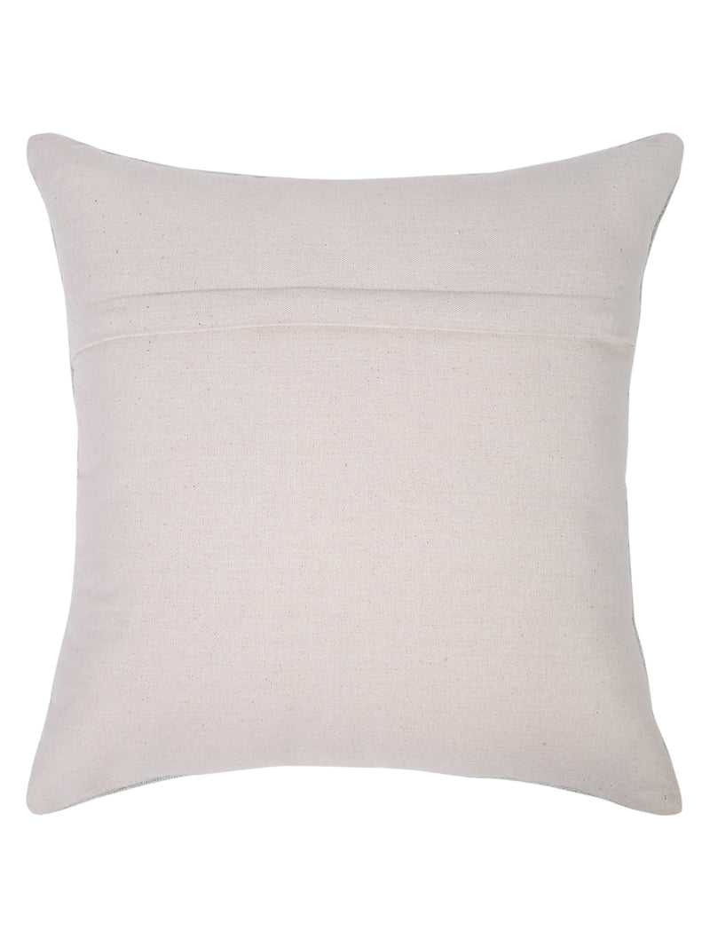 Grey Color Cotton Hand Work Cushion Cover Set of 2 (18x18 Inch)
