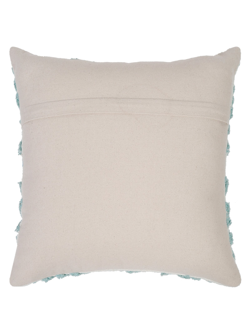 100% Cotton Tufted Beige Cushion Cover Set of 2 (18x18 Inch)