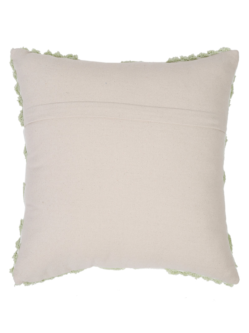 100% Cotton Tufted Sage Green Cushion Cover Set of 2 (18x18 Inch)