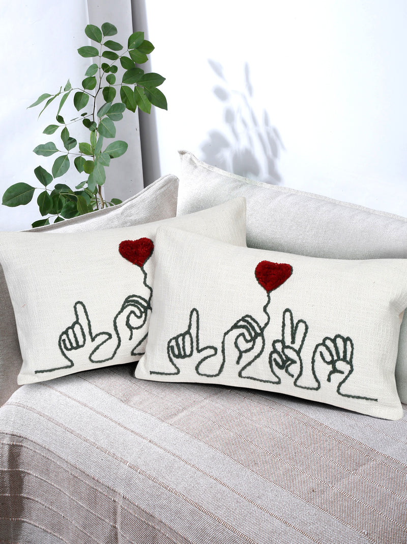 Eyda Cotton Embroidered Cushion Cover set of 2