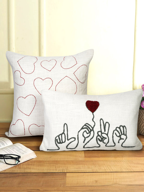 Eyda Cotton Embroidered Cushion Cover Set of 2