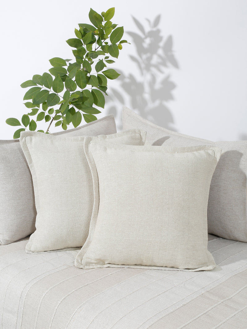 Eyda 100% Cotton Woven Sofa Cushion Covers Set of 2 18x18 inch