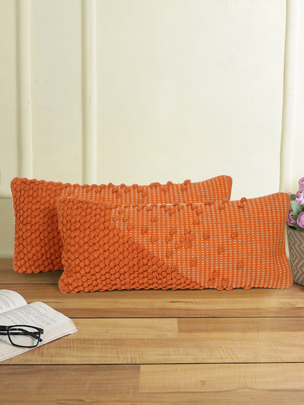 Eyda 100% Cotton Woven Designer Cushion Covers Set of 2 12x28 inch
