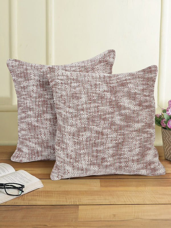 Eyda Dust Pink Cotton Textured Cushion Cover Set of 2