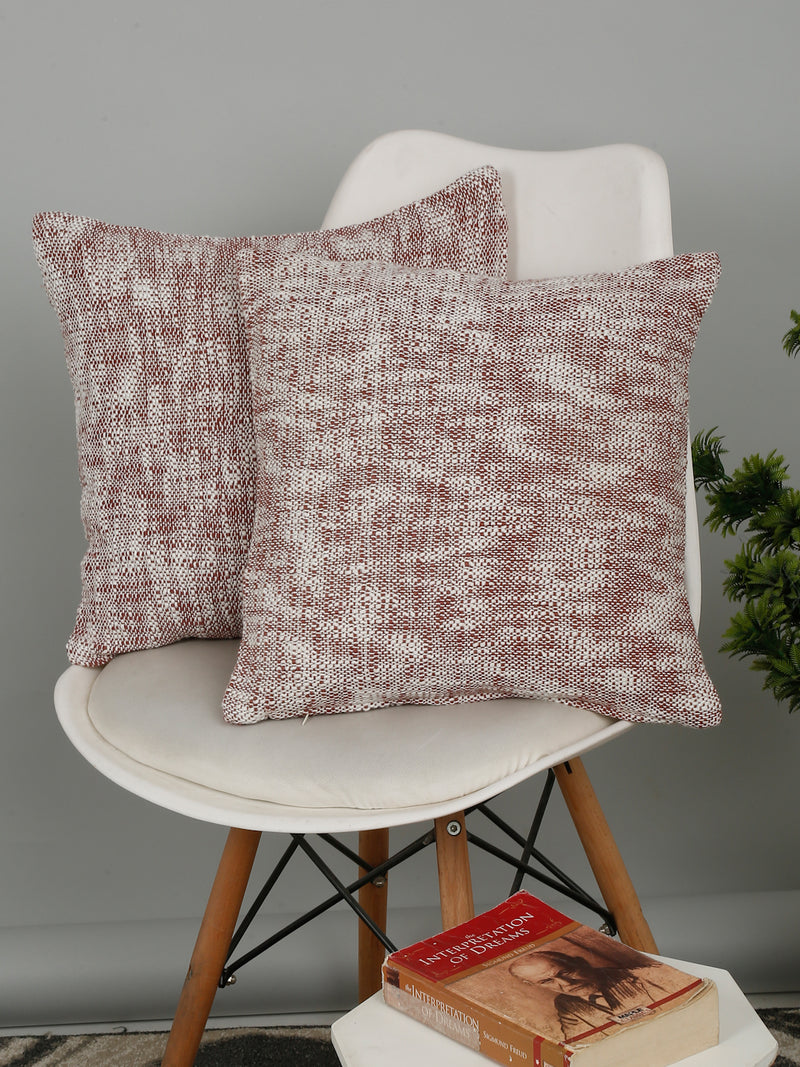 Eyda Dust Pink Cotton Textured Cushion Cover Set of 2