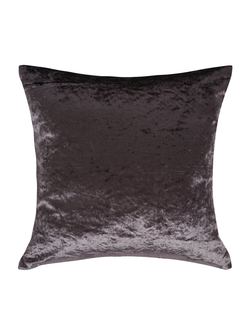 Eyda Charcoal Velvet Solid Cushion Cover Set of 2