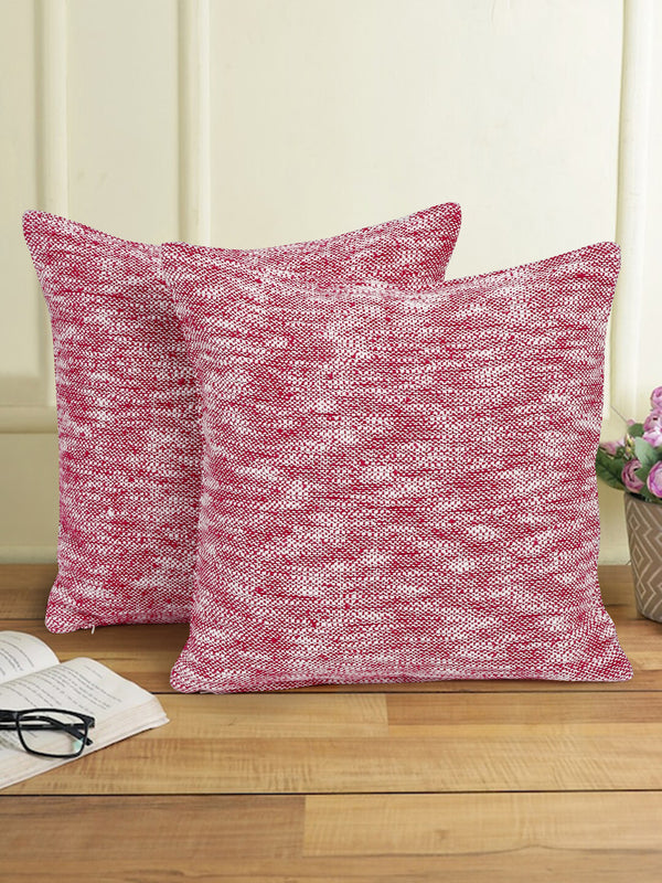 Eyda Fuchia Cotton Solid Cushion Cover Set of 2
