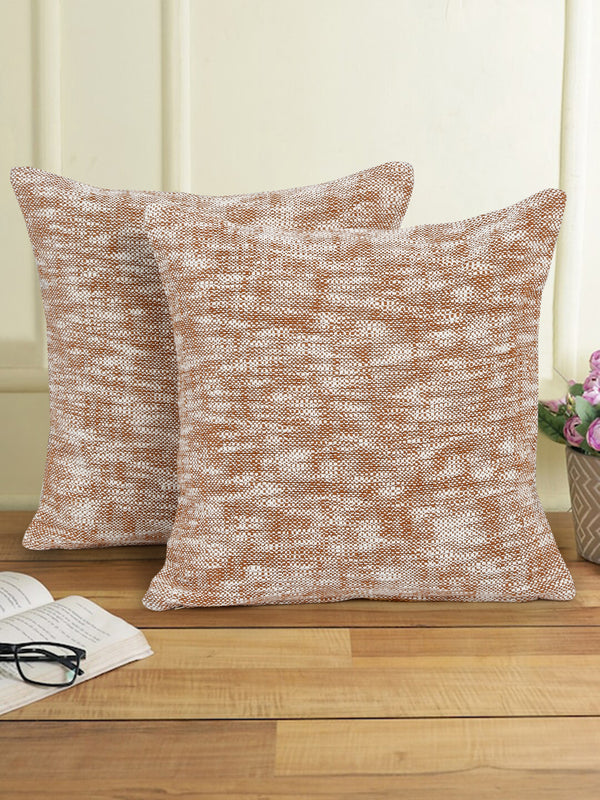 Eyda Rust Cotton Solid Cushion Cover Set of 2