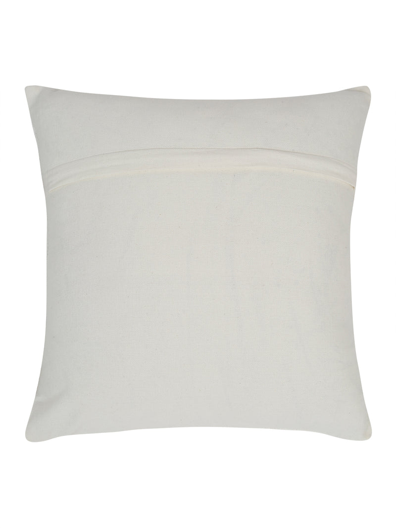 Eyda White and Beige Cotton Tufted Cushion Cover Set of 2