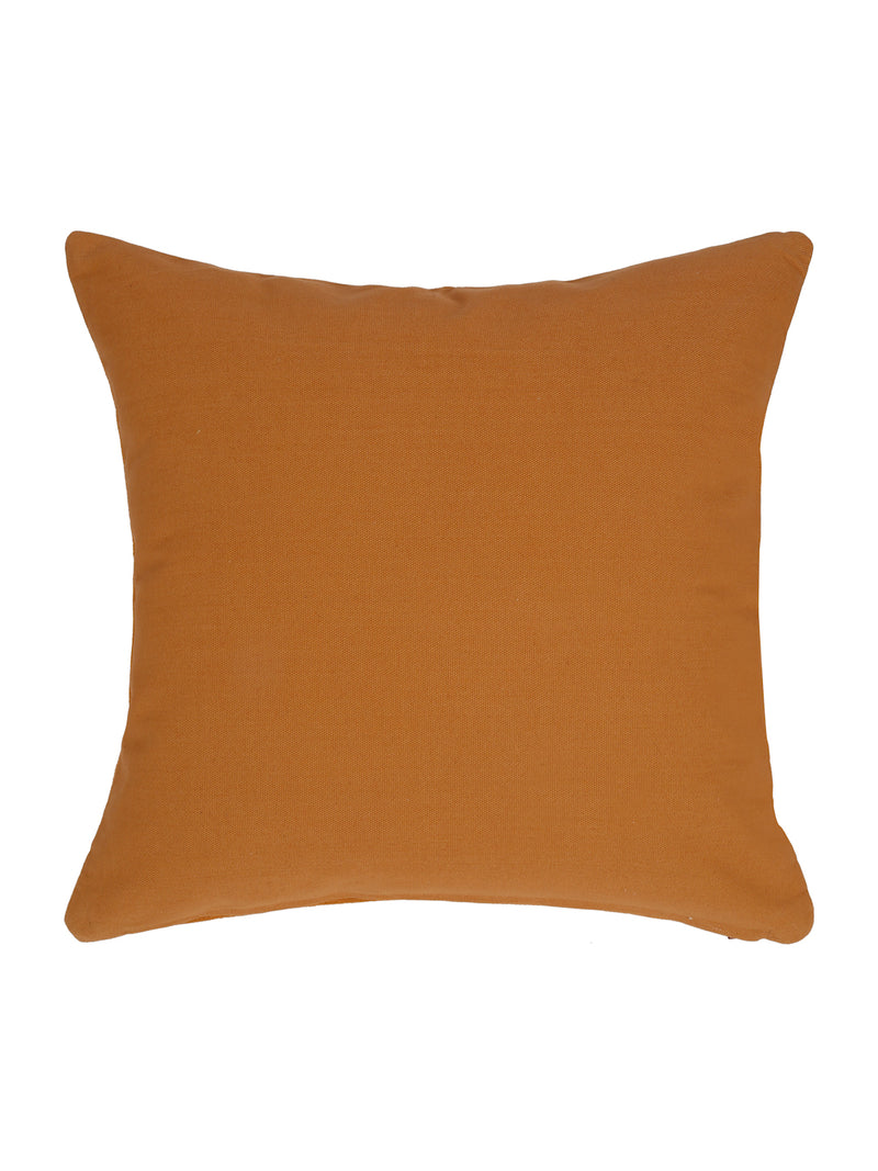 Eyda Orange Cotton Quilted Cushion Cover Set of 2