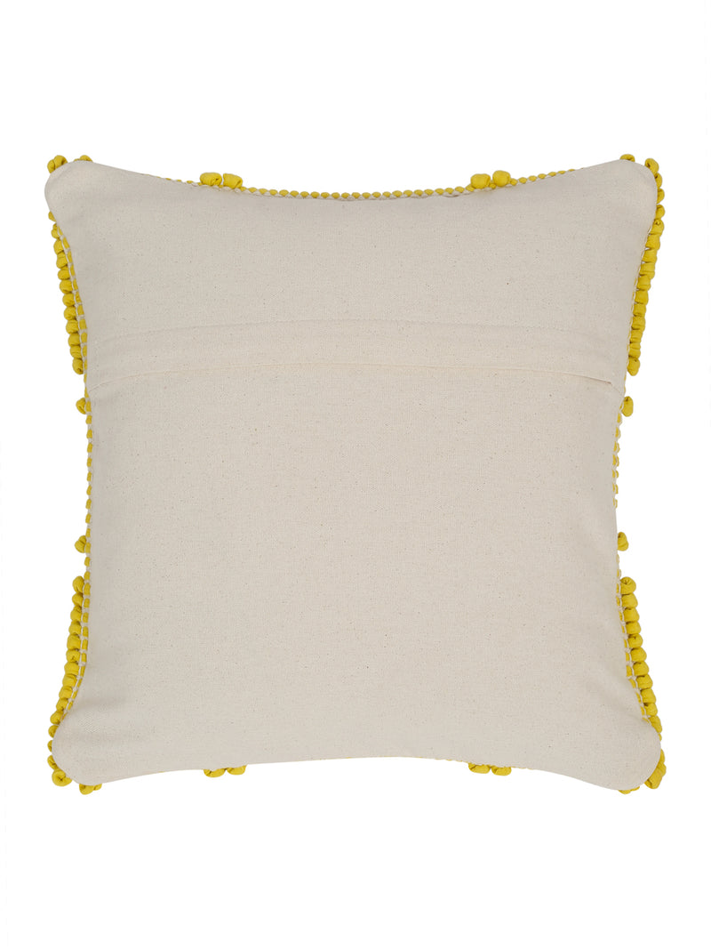 Eyda Yellow Cotton Hand Woven Cushion Cover Set of 2