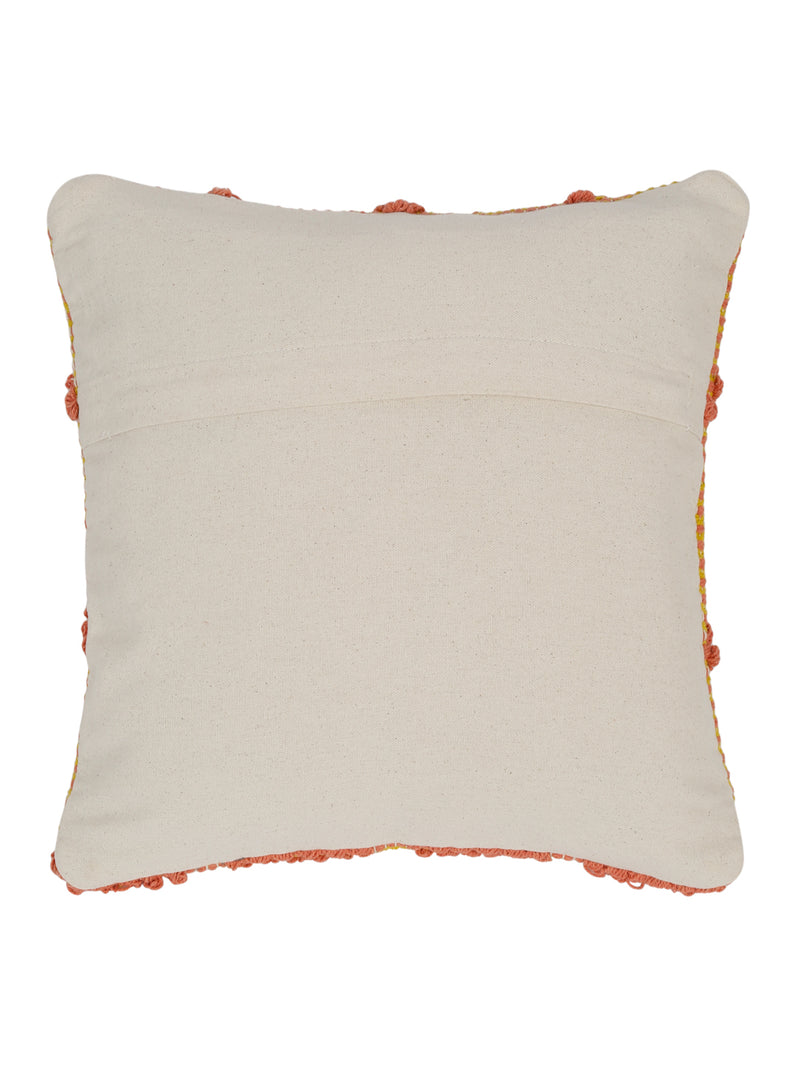 Eyda Yellow & Peach Cotton Hand Woven Cushion Cover Set of 2