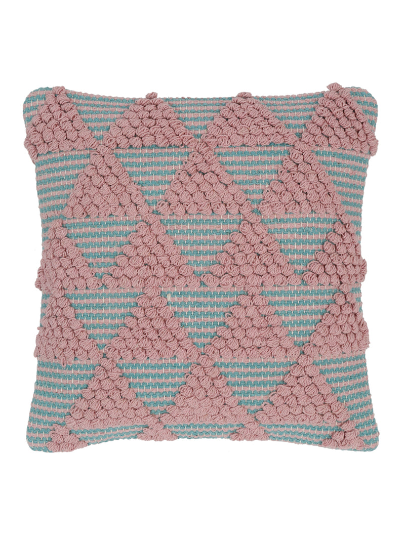 Eyda Aqua & Pink Cotton Hand Woven Cushion Cover Set of 2