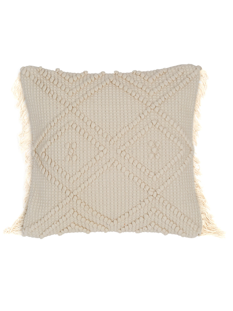 Eyda Ivory Cotton Hand Woven Cushion Cover Set of 2