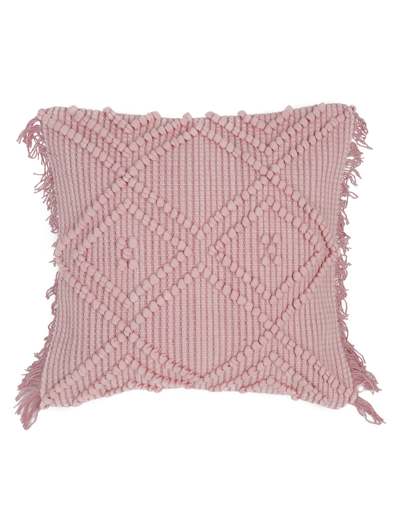 Eyda Mauve Cotton Hand Woven Cushion Cover Set of 2