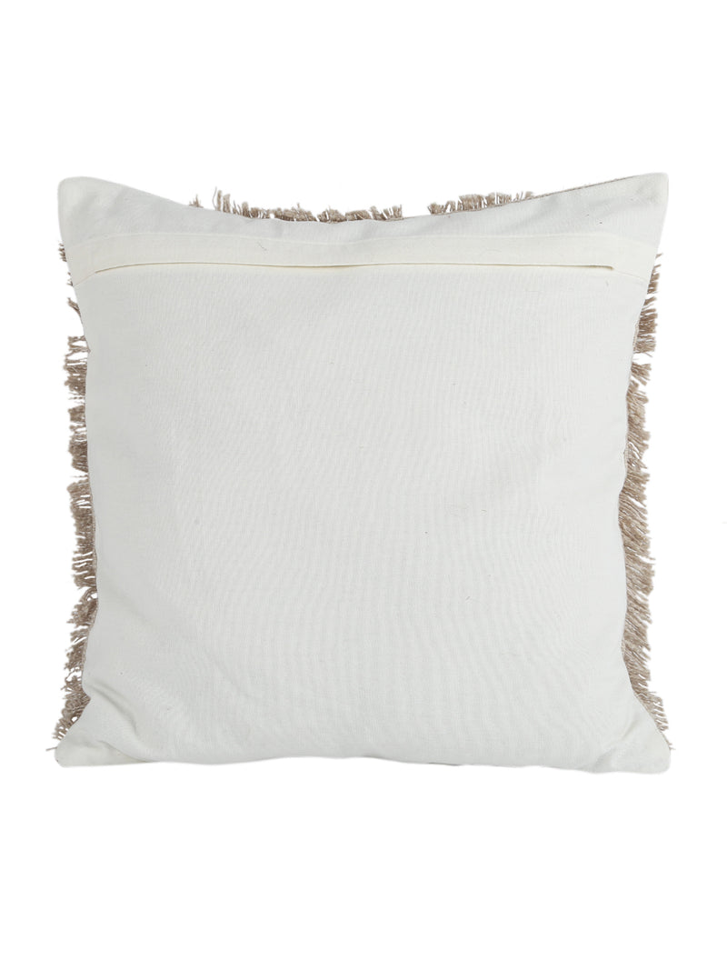 Eyda Premium Cotton Designer Light Brown Cushion Cover Set of 2-18x18 inch