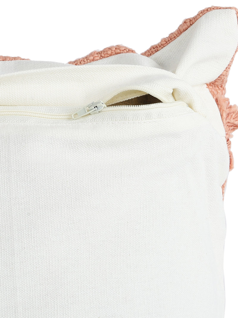 Eyda Premium Cotton Designer peach Color Cushion Cover Set of 2-18x18 Inch