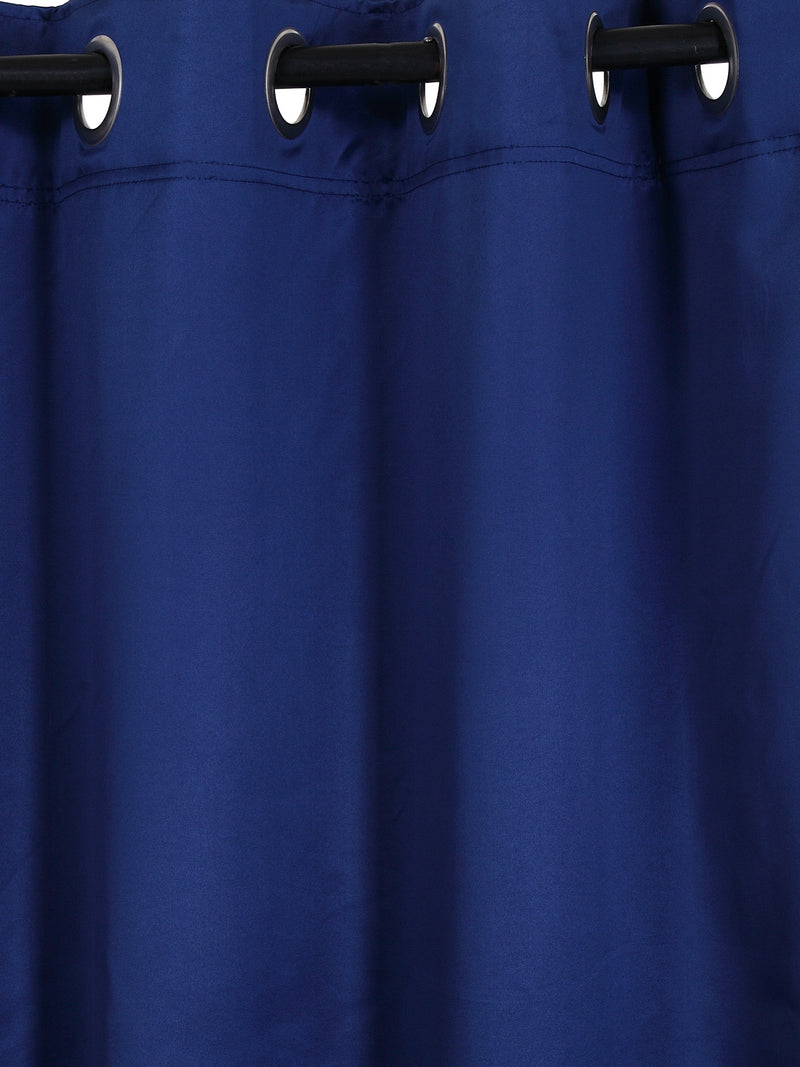 Eyda Dark Blue Color Premium Semi Blackout Long Door Curtain- 1 Pc
