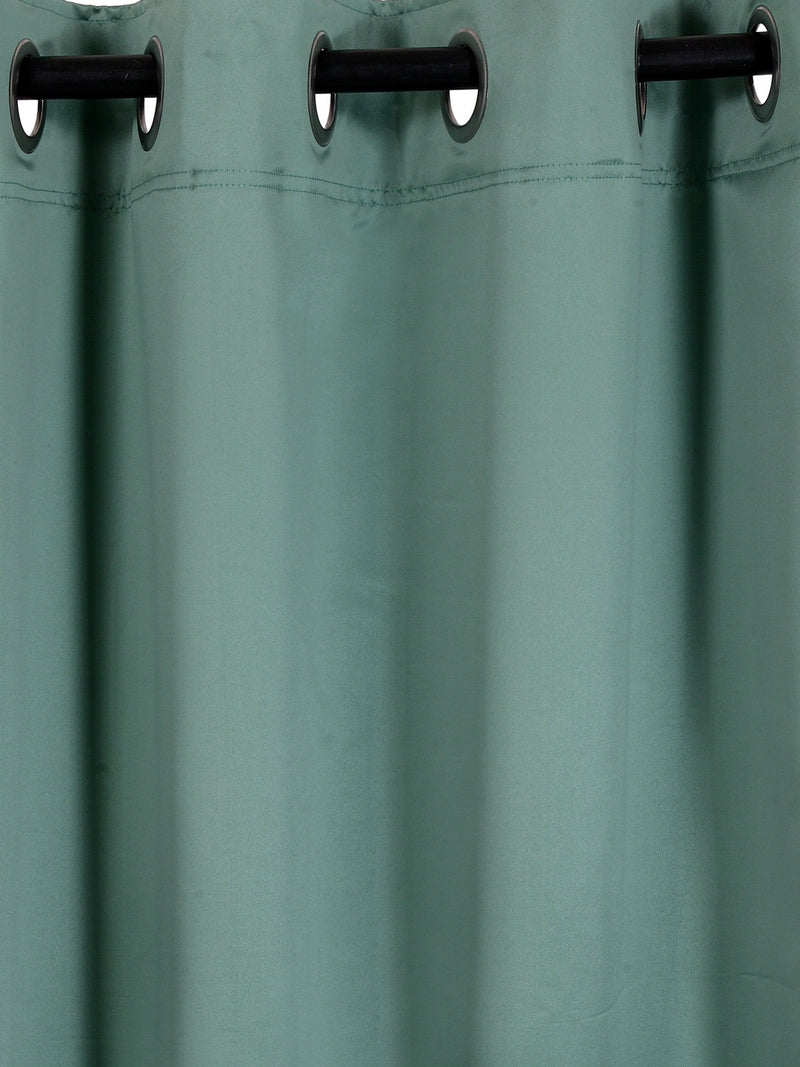 Eyda Sea Green Color Premium Semi Blackout Door Curtain- 1 Pc