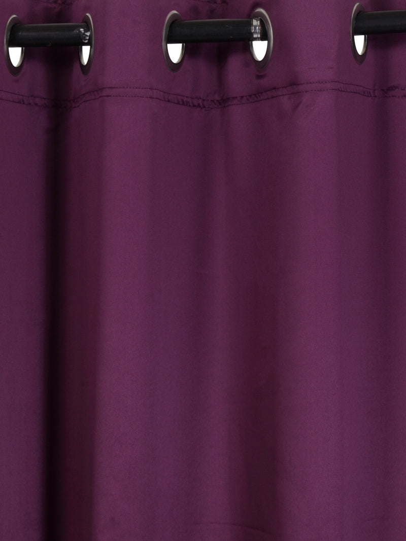 Eyda Purple Color Premium Semi Blackout Long Door Curtain- 1 Pc