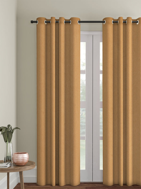 Eyda Mustard Color Premium Semi Blackout Door Curtain- 1 Pc