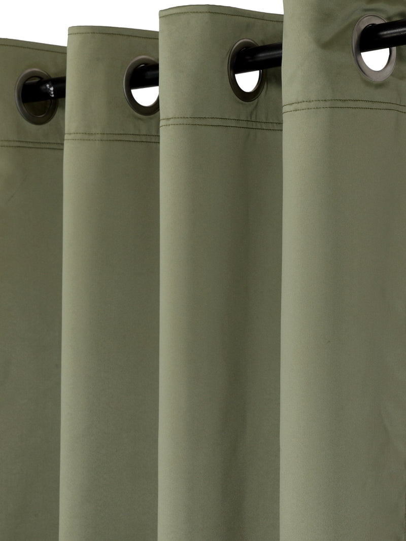 Eyda Green Color Premium Semi Blackout Long Door Curtain- 1 Pc