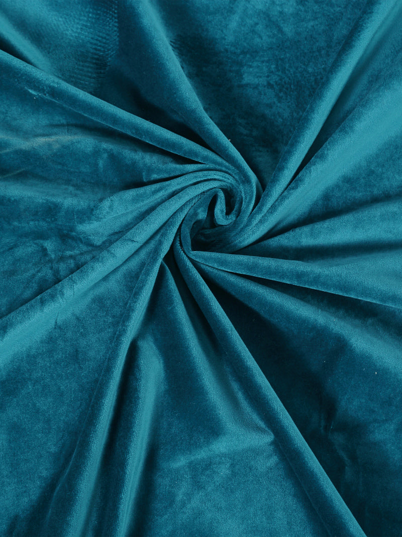 Eyda Premium Velvet Emerald Blue Color Eyelet Door Curtain- 1 Pc