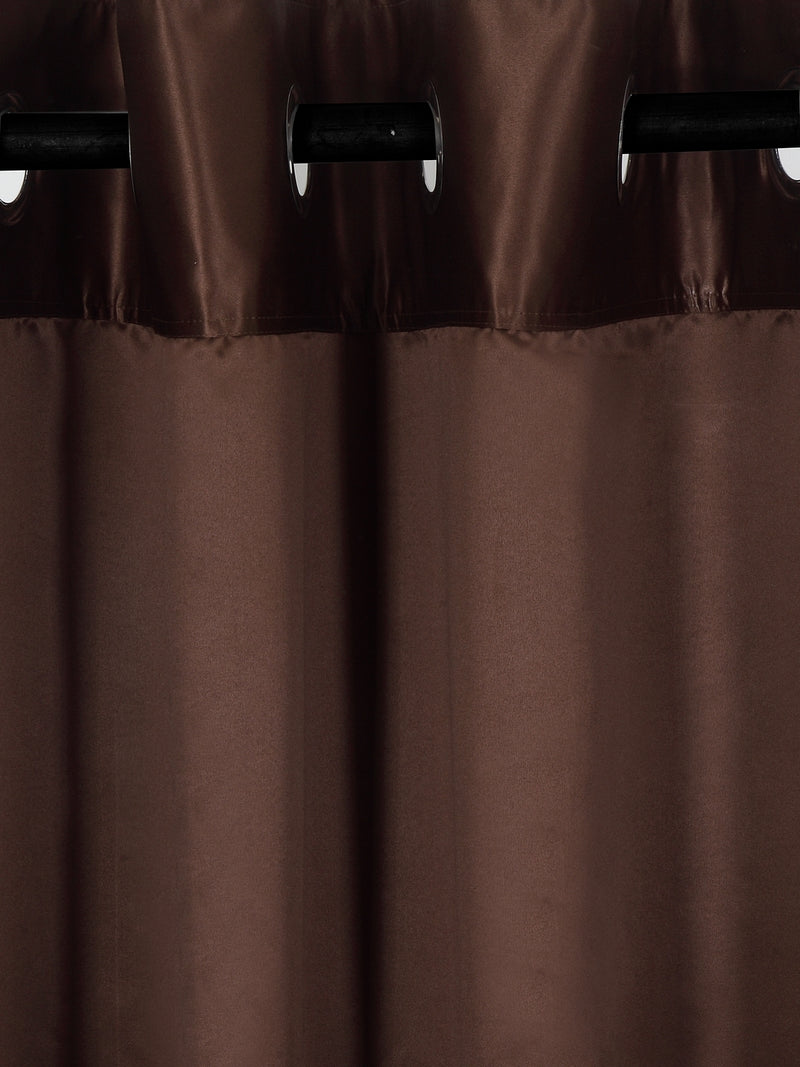 Eyda Brown Color Premium Semi Blackout Long Door Curtain- 1 Pc