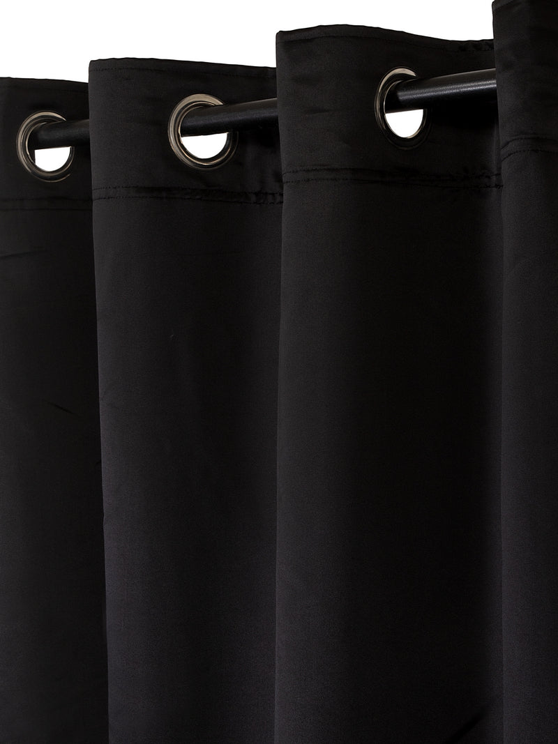 Eyda Black Color Premium Semi Blackout Long Door Curtain- 1 Pc