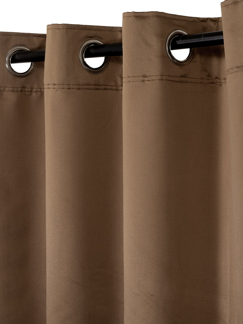 Eyda Brown Color Premium Semi Blackout Long Door Curtain- 1 Pc
