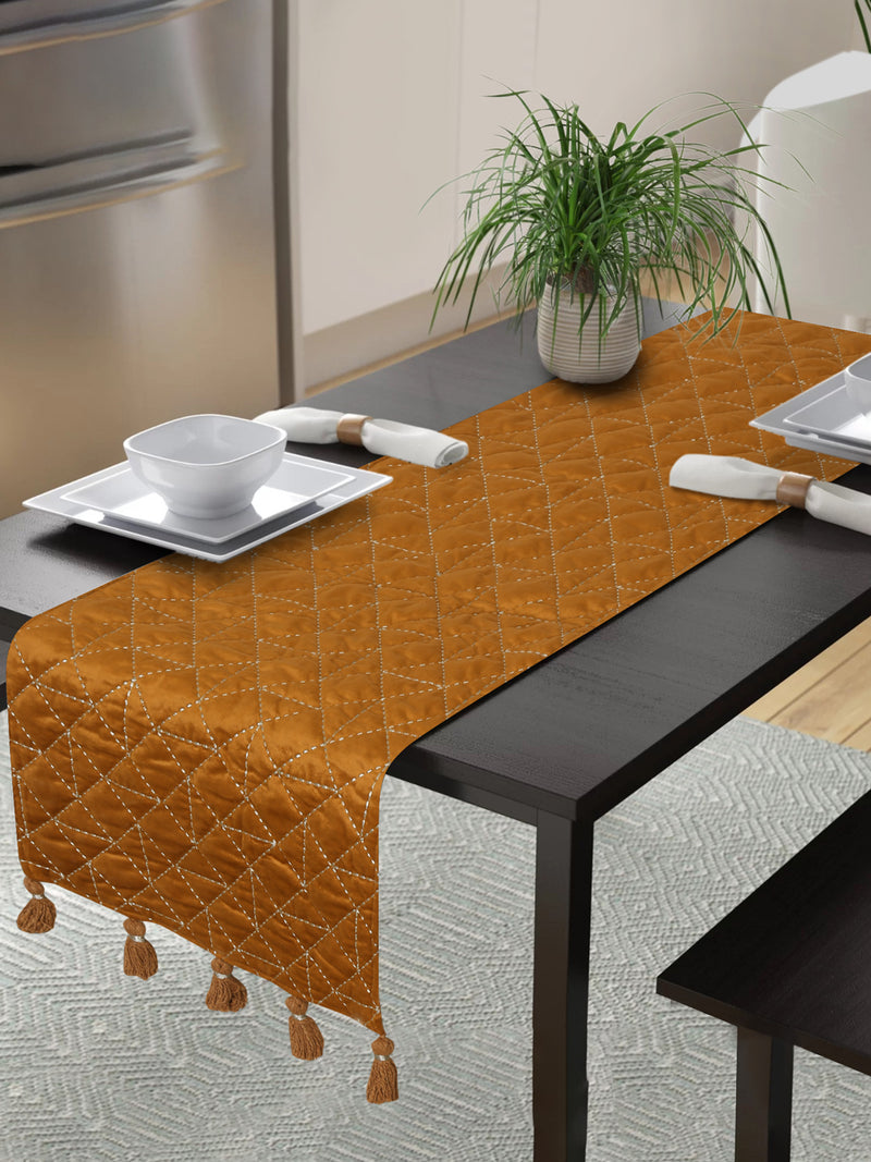 Eyda Mustard Color Quilted Table Runner