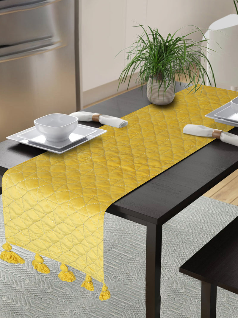 Eyda Yellow Color Quilted Table Runner