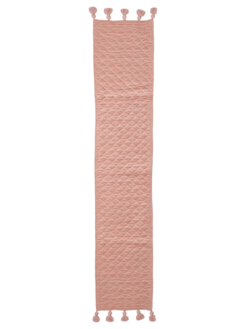 Eyda Pink Color Quilted Table Runner